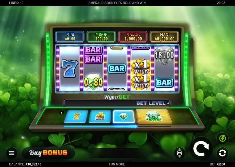  Emerald Bounty 7s Hold and Win Kalamba Games Slots - Main Screen Reels