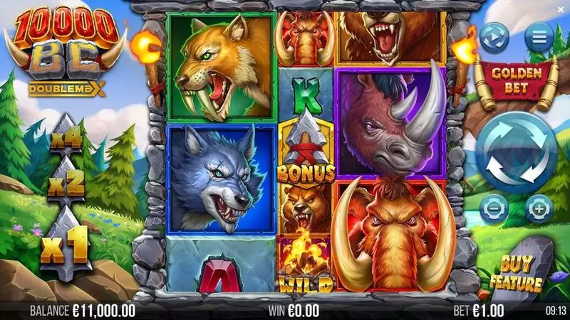 10 000 BC DOUBLE MAX 4ThePlayer Slots - Main Screen Reels