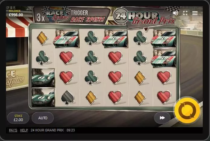 24 Hour Grand Prix Red Tiger Gaming Slots - Main Screen Reels