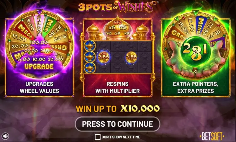 3 Pots of Wishes BetSoft Slots - Info and Rules