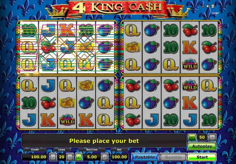 4 King Ca$h Novomatic Slots - Main Screen Reels
