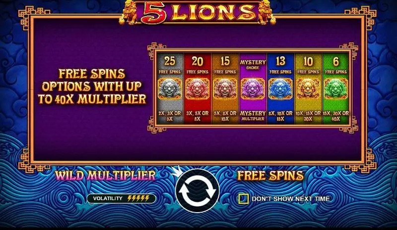 5 Lions Pragmatic Play Slots - Info and Rules