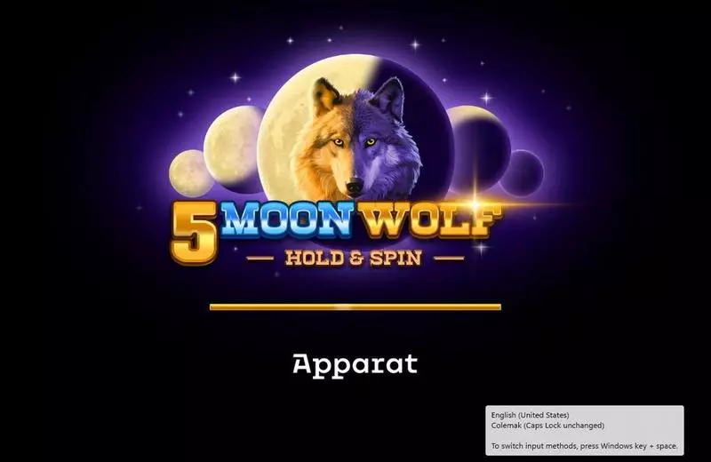 5 Moon Woolf Apparat Gaming Slots - Introduction Screen