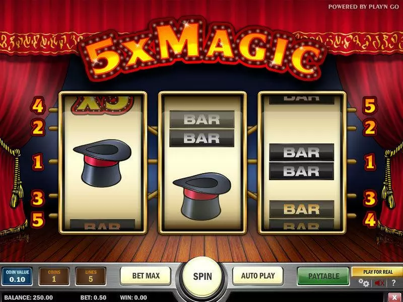 5x Magic Play'n GO Slots - Main Screen Reels