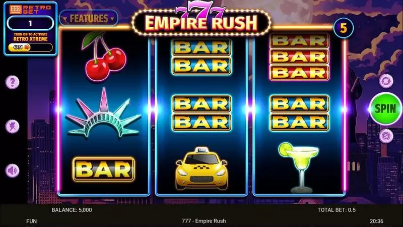 777 – Empire Rush Spinomenal Slots - Main Screen Reels