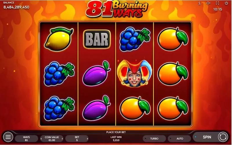 81 Burning Ways Endorphina Slots - Main Screen Reels