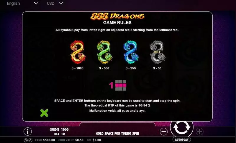 888 Dragons Pragmatic Play Slots - Info and Rules