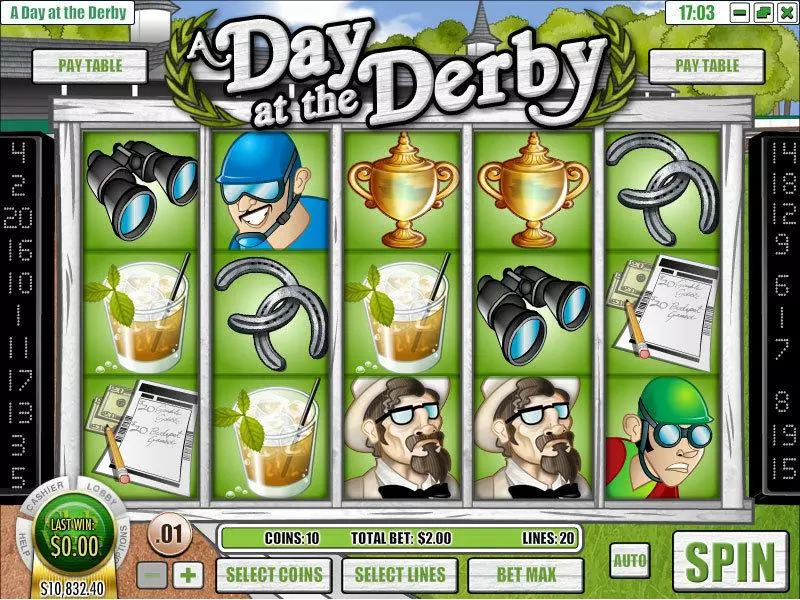 A Day at the Derby Rival Slots - Main Screen Reels