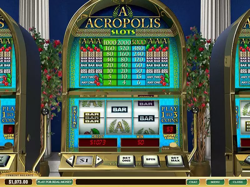Acropolis PlayTech Slots - Main Screen Reels