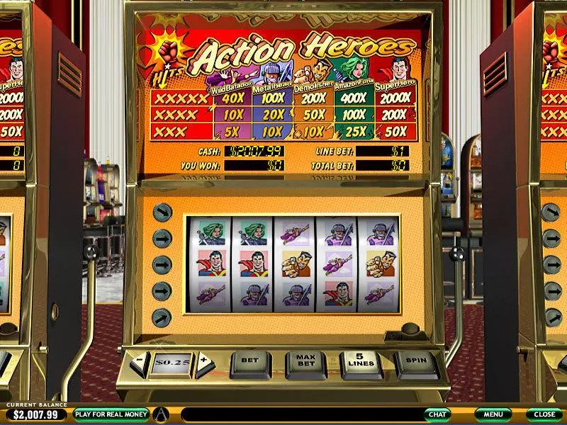 Action Heroes PlayTech Slots - Main Screen Reels