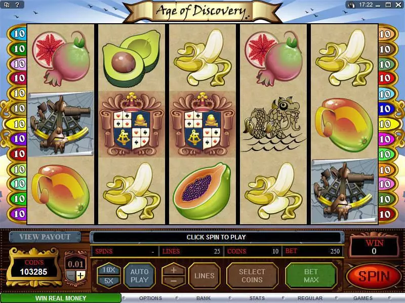 Age of Discovery Microgaming Slots - Main Screen Reels