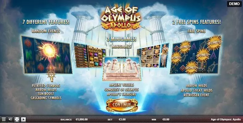 Age of Olympus: Apollo Red Rake Gaming Slots - Info and Rules