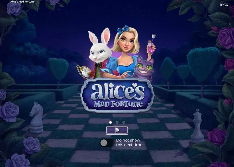 Alice's Mad Fortune Armadillo Studios Slots - Introduction Screen