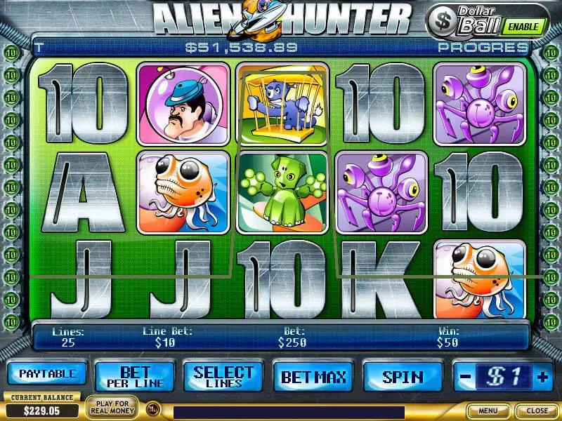 Alien Hunter PlayTech Slots - Main Screen Reels