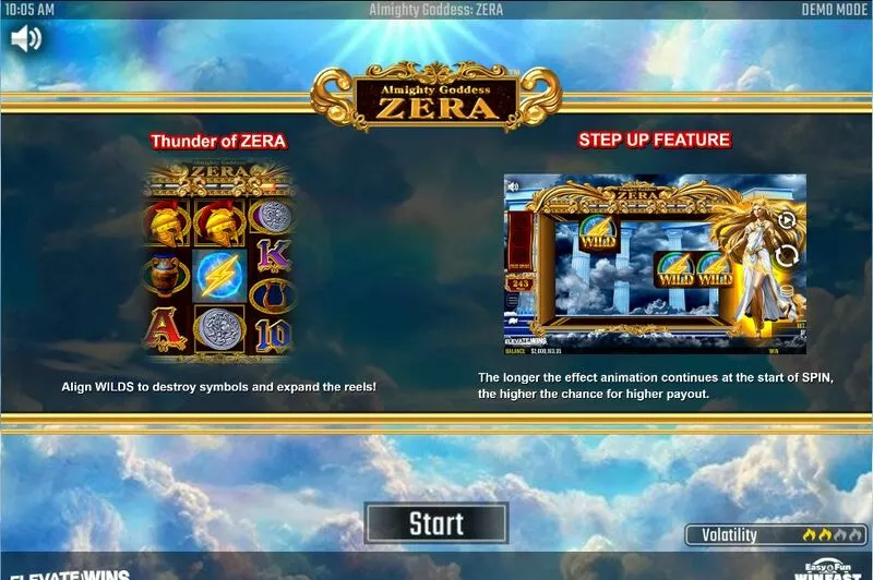 Almighty Goddess ZERA Win Fast Games Slots - Info and RulesIntroduction Screen