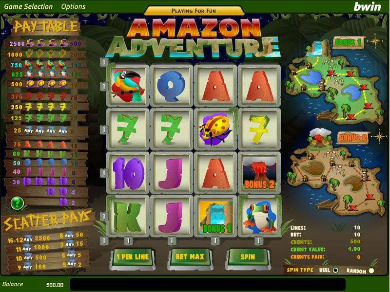 Amazon Adventure Amaya Slots - Main Screen Reels