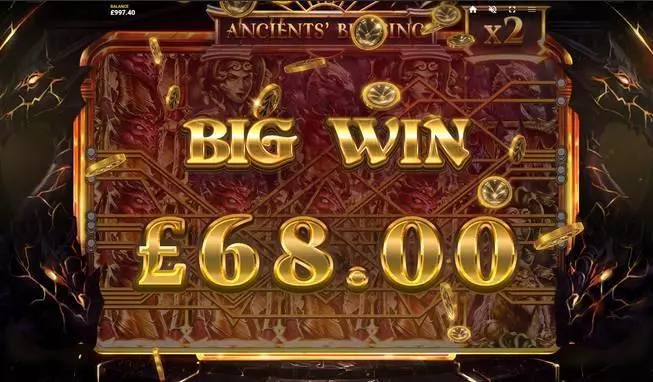 Ancients' Blessing Red Tiger Gaming Slots - Winning Screenshot