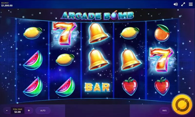 Arcade Bomb Red Tiger Gaming Slots - Main Screen Reels