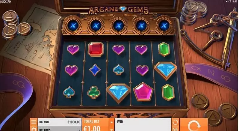 Arcane Gems Quickspin Slots - Main Screen Reels