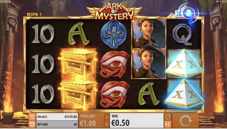 Ark of Mystery Quickspin Slots - Main Screen Reels
