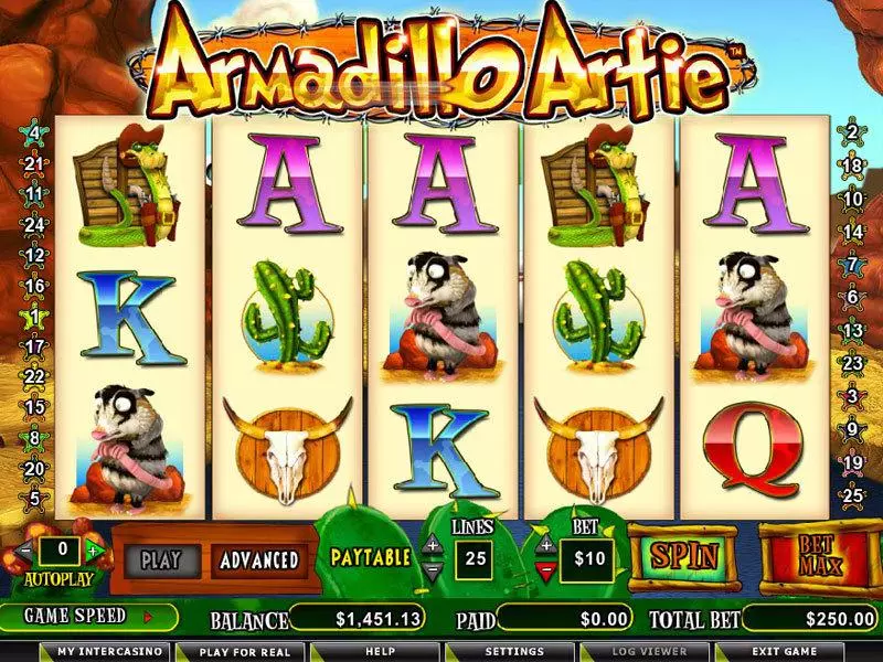 Armadillo Artie Amaya Slots - Main Screen Reels