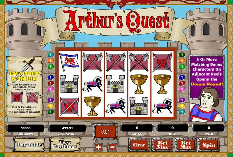 Arthur's Quest Amaya Slots - Main Screen Reels