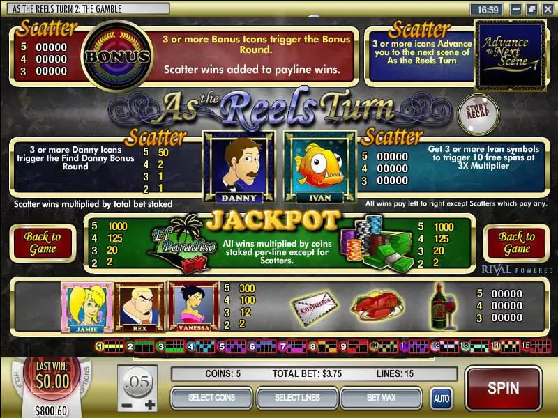 As the Reels Turn 2 Rival Slots - Info and Rules