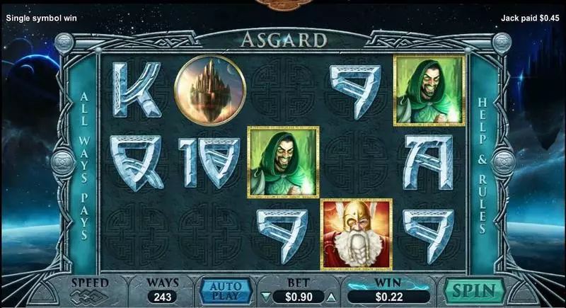 Asgard RTG Slots - Main Screen Reels