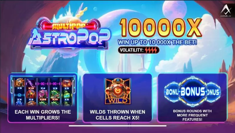 AstroPop AvatarUX Slots - Introduction Screen