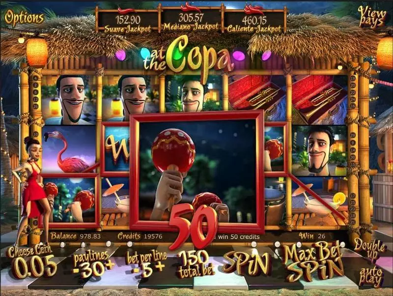 At the Copa BetSoft Slots - Introduction Screen