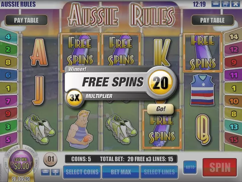 Aussie Rules Rival Slots - Bonus 1