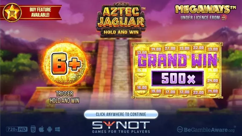 Aztec Jaguar Megaways Synot Games Slots - Introduction Screen