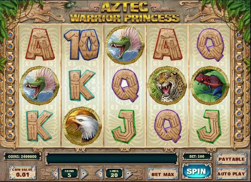 Aztec Warrior Princess Play'n GO Slots - Main Screen Reels
