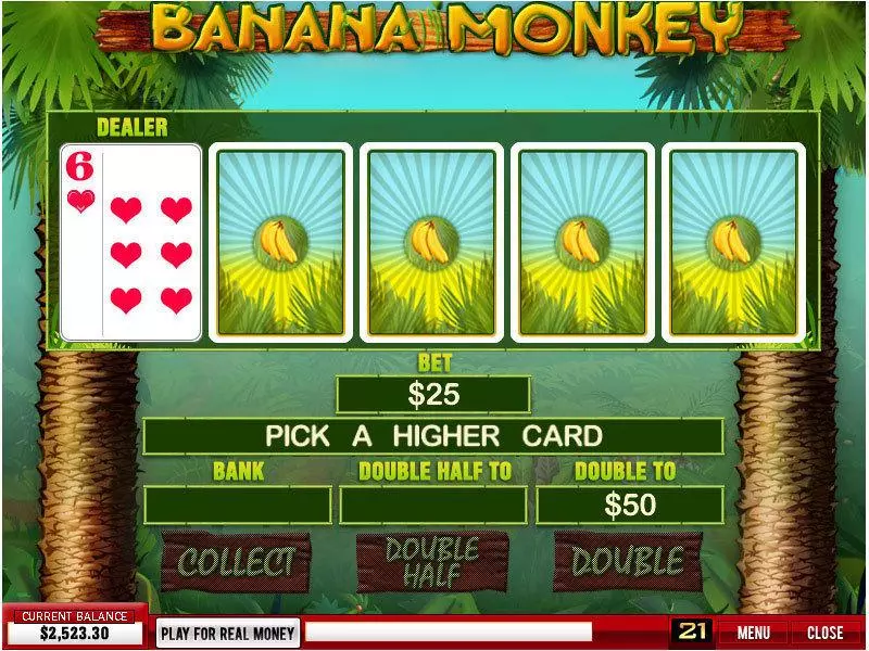 Banana Monkey PlayTech Slots - Gamble Screen