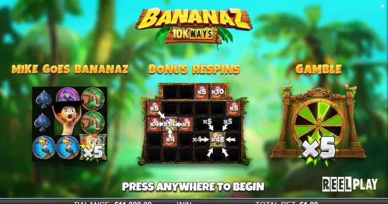 Bananaz 10K Ways ReelPlay Slots - Info and Rules