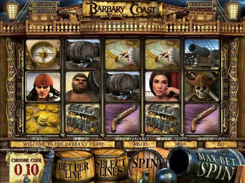 Barbary Coast BetSoft Slots - Introduction Screen
