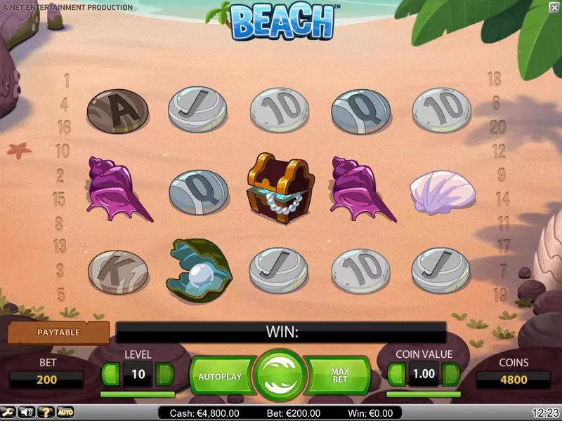 Beach NetEnt Slots - Main Screen Reels