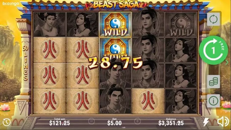 Beast Saga Booongo Slots - Main Screen Reels