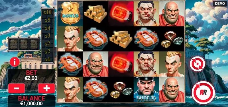 Beating Alcatraz Red Rake Gaming Slots - Main Screen Reels