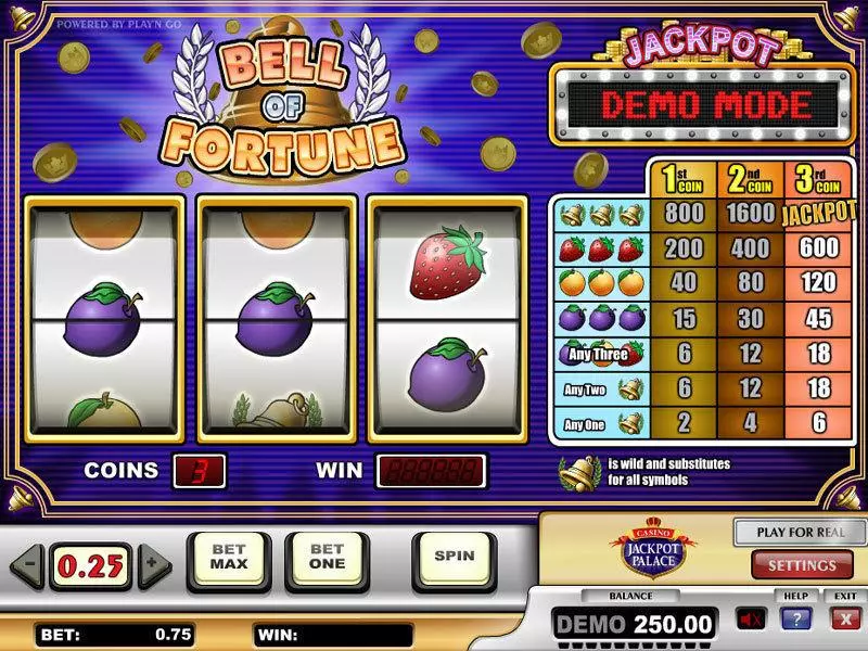 Bell of Fortune Play'n GO Slots - Main Screen Reels