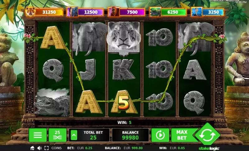 Big 5 Jungle Jackpot StakeLogic Slots - Main Screen Reels