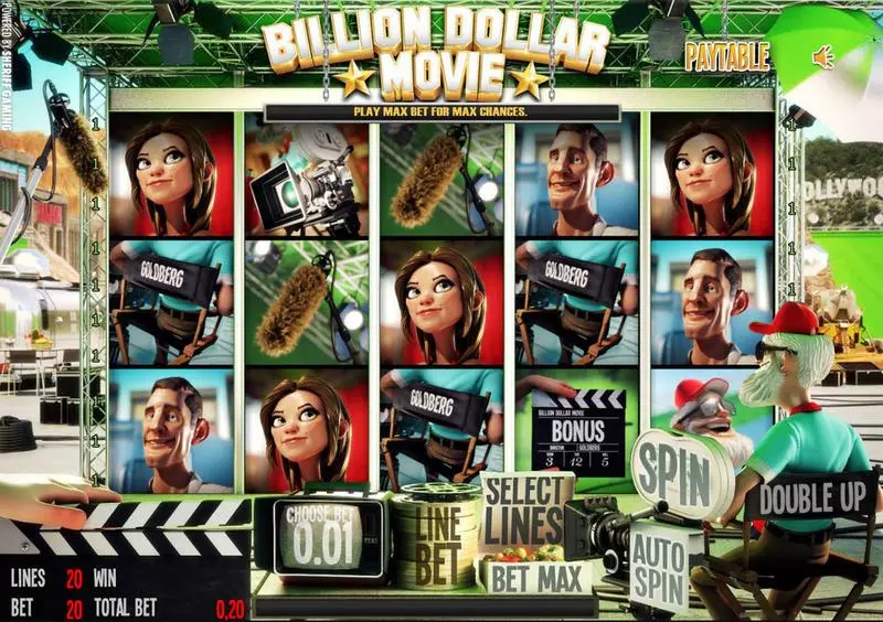 Billion Dollar Movie Sheriff Gaming Slots - Main Screen Reels