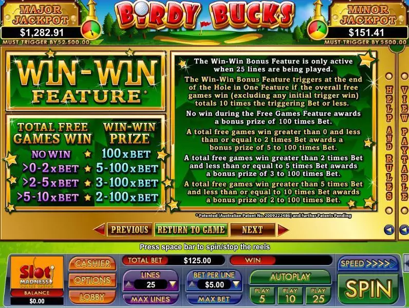 Birdy Bucks NuWorks Slots - Info and Rules