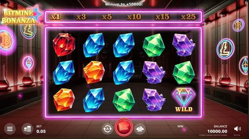 Bitmine Bonanza Mascot Gaming Slots - Main Screen Reels
