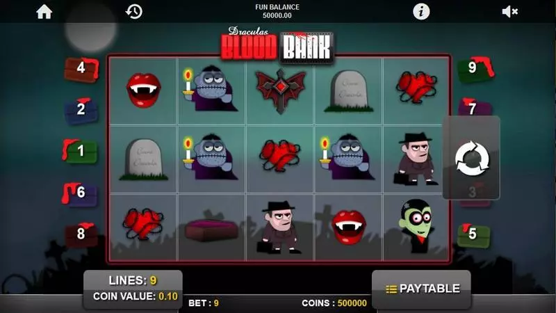 Blood Bank 1x2 Gaming Slots - Main Screen Reels