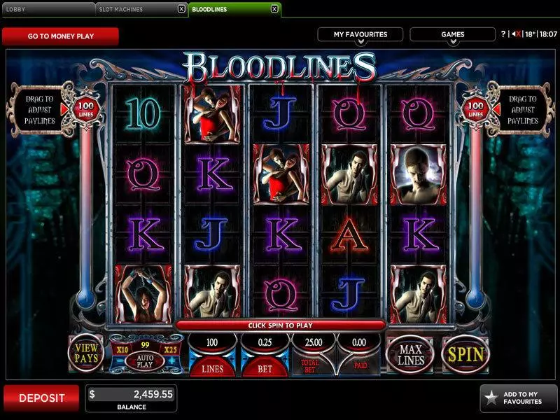 Bloodlines Genesis Slots - Main Screen Reels