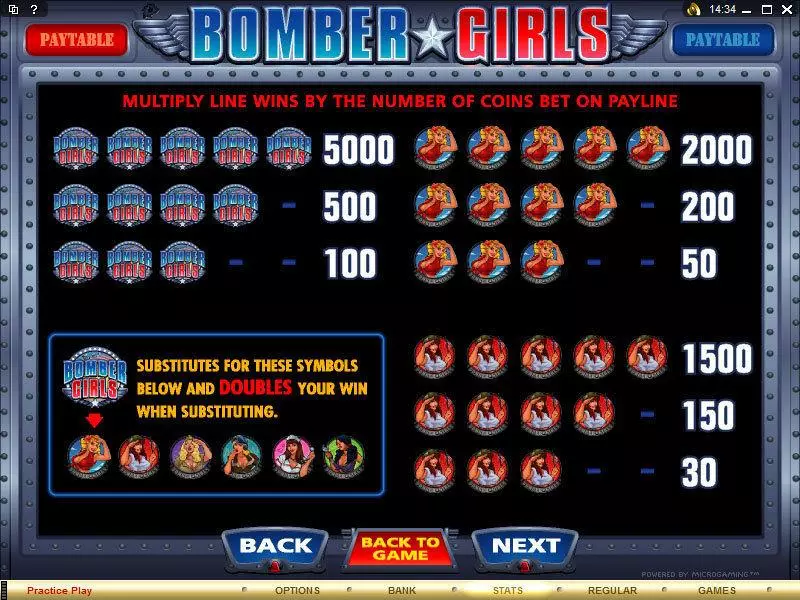 Bomber Girls Microgaming Slots - Info and Rules