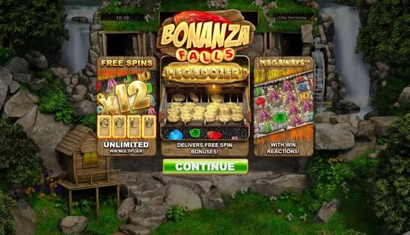 Bonanza Falls Big Time Gaming Slots - Introduction Screen