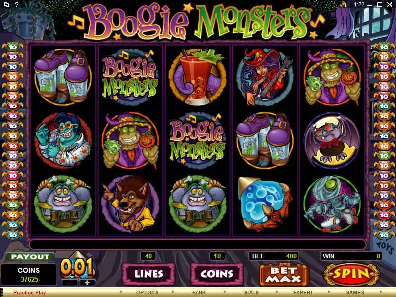 Boogie Monsters Microgaming Slots - Main Screen Reels