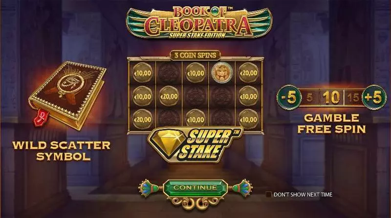 Book of Cleopatra Super Stake Edition StakeLogic Slots - Info and Rules
